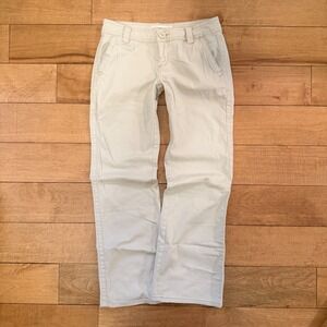 Aeropostale Womens Khaki Stretch Chino Pants Tan Straight Leg Size 7/8 Short